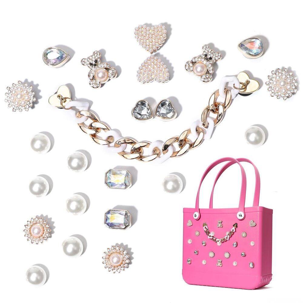 7792 23Pcs Bling Rhinestones Charms for Beach Totes Bear Butterfly